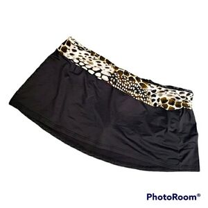 Kenneth Cole Swim Skirt Solid Animal Print Waist Coastal Beachy Pool Vacation